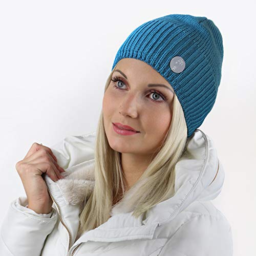 ALPIDEX Gorro Punto Invierno Mujer Hombre Caliente Banda Interior Suave Gorro Tejido, Color:Petrol