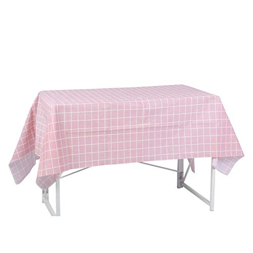 Alvinlite Mantel de Cuadros Vichy, Mantel Rectangular de Cubierta de Mesa limpiable para Uso en Interiores y Exteriores(Rosa)