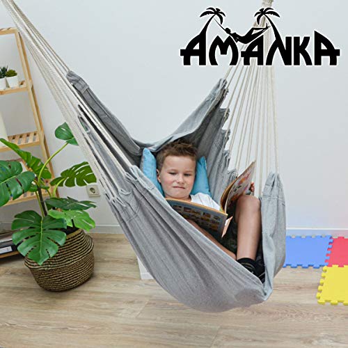 AMANKA Silla Colgante para Niños con Cojín - Sillón Suspendido para Habitación Infantil y Jardín