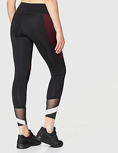 Amazon Brand - AURIQUE Leggings deportivos con paneles para mujer, Verde (Peat Peat), 40, Label:M