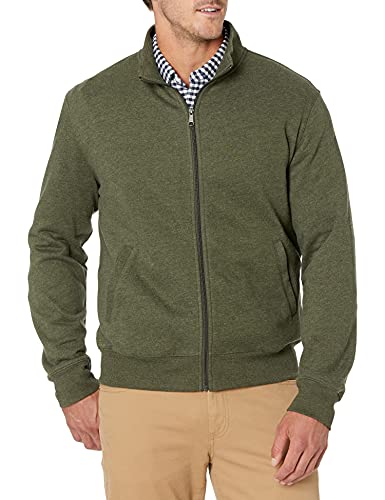 Amazon Essentials Full-Zip Fleece Mock Neck Sweatshirt Fashion-Sweatshirts, Brezo Verde Oliva, US S (EU S)