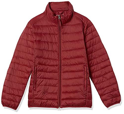 Amazon Essentials Lightweight Water-Resistant Packable Puffer Jacket Chaqueta, Rojo Oscuro, XL