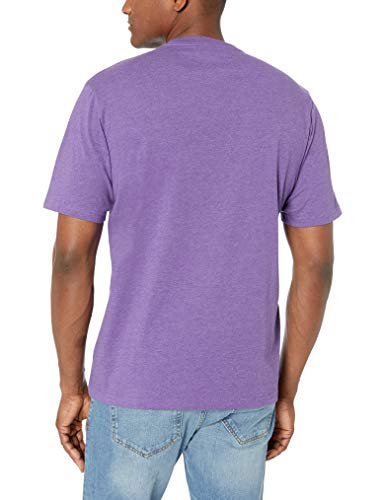 Amazon Essentials - Pack de 2 camisetas de manga corta y corte holgado con cuello redondo y bolsillo para hombre, Morado (Purple Heather Pur), US S (EU S)