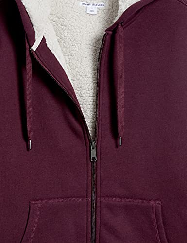 Amazon Essentials Sherpa Lined Full-Zip Hooded Fleece Sweatshirt Novelty-Hoodies, Burgundy, US (EU XL-XXL)