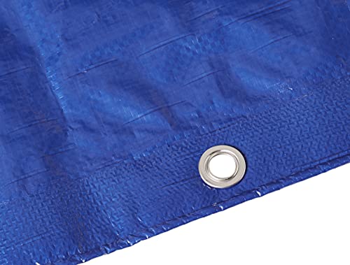 AmazonCommercial - Lona impermeable de poliéster multiusos, 3,6 x 4,8 m, 0,127 mm de espesor, azul, pack de 2 unidades