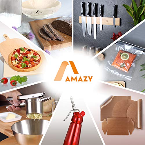 Amazy Sifon de cocina para espuma profesional - Incluye 3 accesorios decorativos de acero inoxidable y 1 cepillo (Negro 500 ml) - Dispensador de nata montada para crema, nata, espuma y soda.