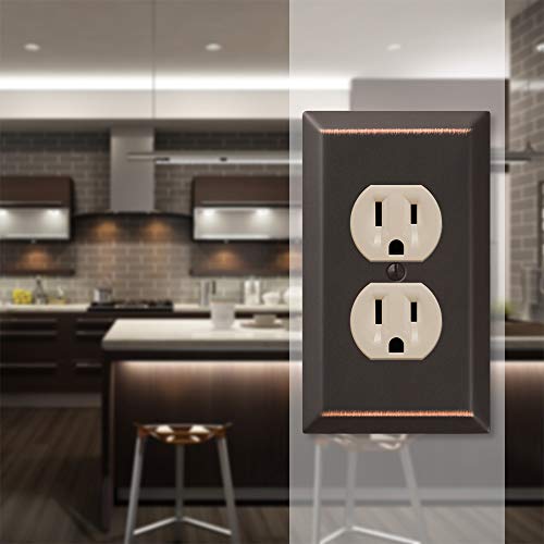 Amerelle 163DDB Traditional Steel Wallplate with 1 Duplex Outlet, Aged Bronze by Amerelle