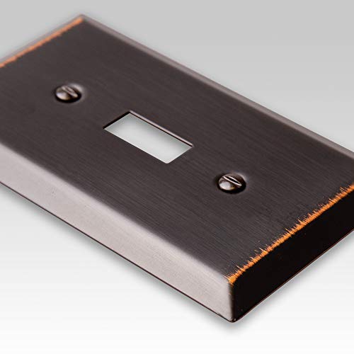 Amerelle 163TDDB Traditional Steel Wallplate with 1 Toggle/1 Duplex Outlet, Aged Bronze by Amerelle