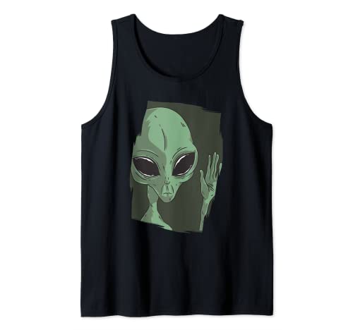 Amistoso Extraterrestre Verde Gris Alien ET Camiseta sin Mangas