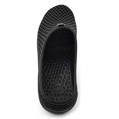 AMOJI Unisex Zuecos Zapatos de jardín Zapatillas de Hombre Zapatos de Goma de plástico Mujeres Señoras Caballeros Hombre Mujer Ligero Adulto AM1761 Negro 43 EU