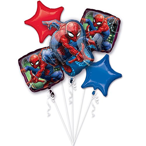 Amscan 3466701 - Globos de helio con diseño de Spiderman, 5 globos