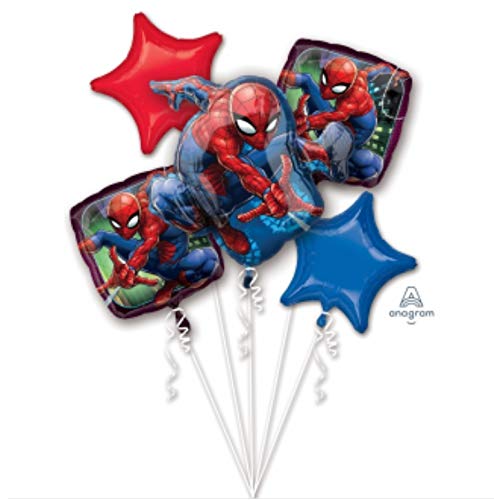 Amscan 3466701 - Globos de helio con diseño de Spiderman, 5 globos