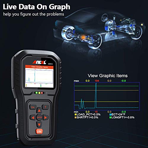 ANCEL AD510 Auto Diagnóstico del Coche OBD 2 Escáner Lector de Código de Falla Motor Herramienta de Exploración de Diagnóstico Automotriz con Detección de Batería en español