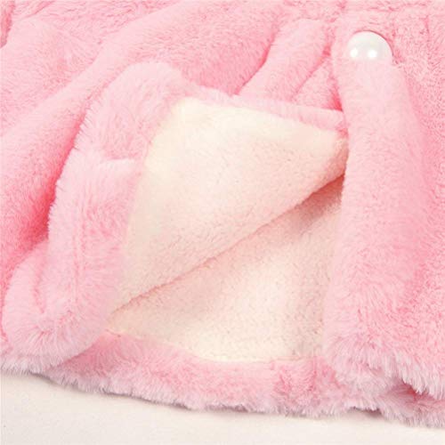 AngelZYJ Abrigos Bebé, Niña Infant Ropa Otoño Invierno Chaqueta con Oreja de Conejo Capucha Grueso Capa para Bebés Niña 0-36 Mes (Rosado, 0-6 Meses)