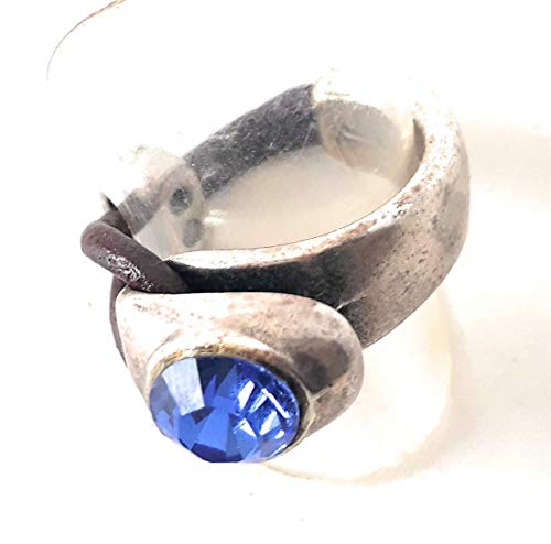 Anillo mujer plata y cuero con piedra cristal swarosvki Swaroski estilo uno de 50 1 de 50 tous pandora ciclon bohemios hippie en color esmeralda azul gris rosa piedras narurales