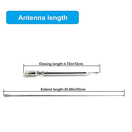 Antena Telescópica FM Interior Dab Radio Aerial, Ancable HiFi AV Sistema Receptor 75 Ohm Unbal para Denon Sony Roberts Yamaha Hitachi Tivoli Audio Onkyo Sangean Teac Pioneer Panasonic Onkyo Marantz