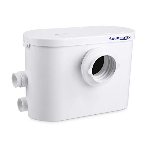 Aquamatix Silencio 3 Triturador sanitario Equipo elevador aguas residuales para inodoro, baño, lavabo, ducha silencioso con filtro de carbono integrado 400W