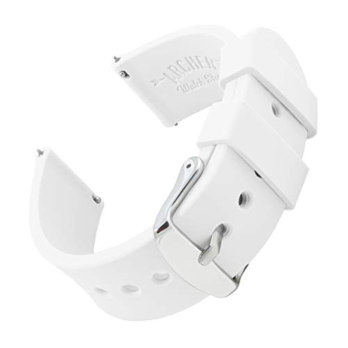 Archer Watch Straps - Correas Reloj Silicona de Liberación Rápida para Hombre y Mujer (Blanco, 23mm)