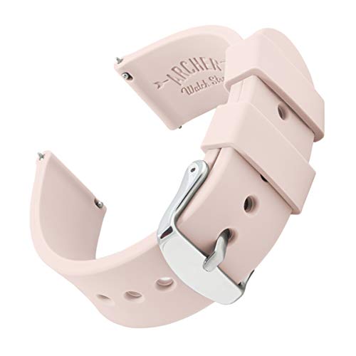 Archer Watch Straps - Correas Reloj Silicona de Liberación Rápida para Hombre y Mujer (Rosa Palo, 18mm)