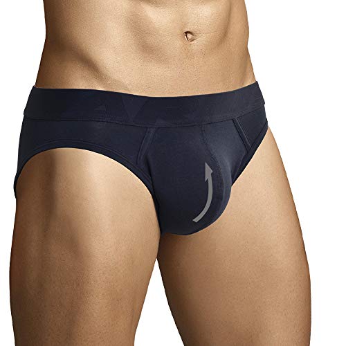 ARIUS Calzoncillo Slip con Relleno Delantero para Aumentar el Volumen y tamaño de los atributos Masculinos y Dar una Forma Redondeada - Push up y Relleno - Fabricado en Europa (L)