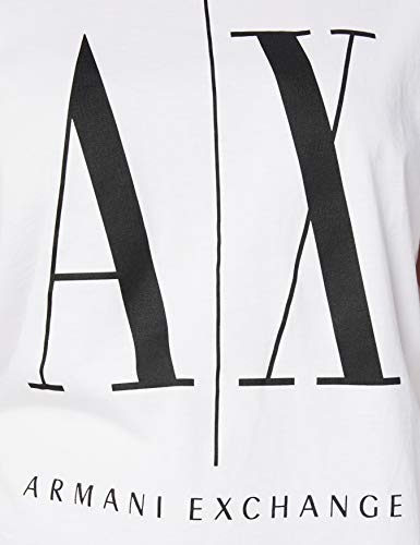 Armani Exchange Icon Project T Camiseta, Blanco (White W/Black Print 5100), X-Small para Mujer