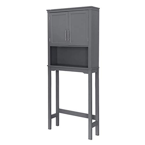 Armarios Altos Gabinete de baño gabinete de Inodoro de Dos Puertas Mango de Gama Alta Gris Impermeable Impermeable fácil de Instalar Muebles de baño de Armario (Color : Gris, Size : 70x20x165.3cm)