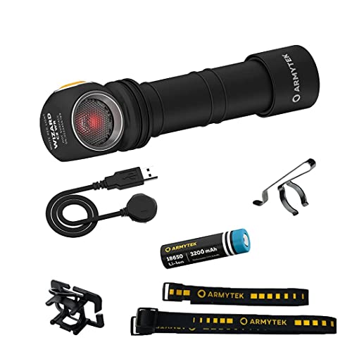 Armytek Nuevo Wizard C2 WR Blanco-Rojo LED Linterna Faro USB Recargable