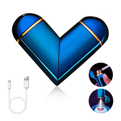 ASANMU Mechero Electrico, USB Encendedor Electrico Pantalla Táctil Mechero USB Electric con Indicador de Batería,Plegables Encendedor,I Love You Proyección, Regalos Originales San Valentin Marido