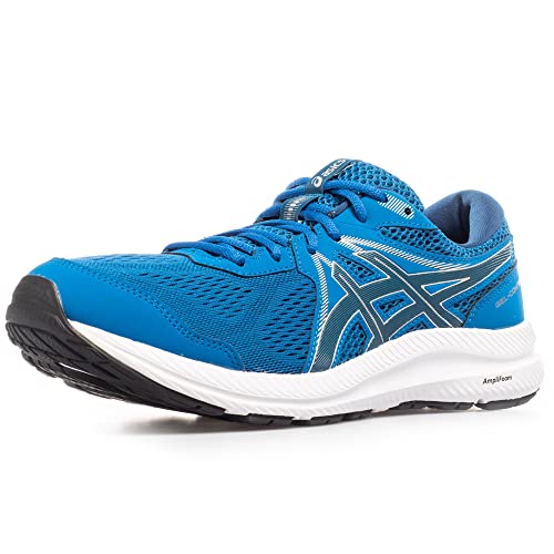 Asics Gel-Contend 7, Running Shoe Hombre, Lake Drive/Mako Blue, 45 EU