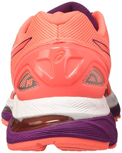 Asics Gel-Nimbus 19, Zapatillas de running Para Mujer, Naranja (Flash Coral/Dark Purple/White), 37 EU