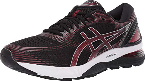 ASICS Zapatillas de running Gel-Nimbus 21 para hombre, Negro/Rojo Clásico, 46 EU