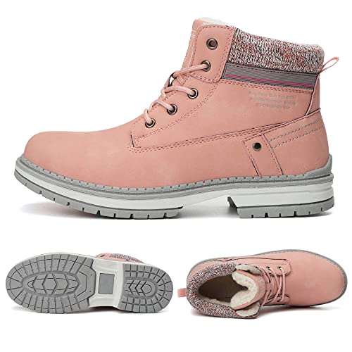 ASTERO Botas Mujer Botines Zapatos Invierno Botas de Nieve Cálido Fur Forro Aire Libre Boots Urbano Fiesta Oficina Caminando Senderismo 36-41(37 EU, G Rosa)