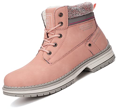 ASTERO Botas Mujer Botines Zapatos Invierno Botas de Nieve Cálido Fur Forro Aire Libre Boots Urbano Fiesta Oficina Caminando Senderismo 36-41(37 EU, G Rosa)