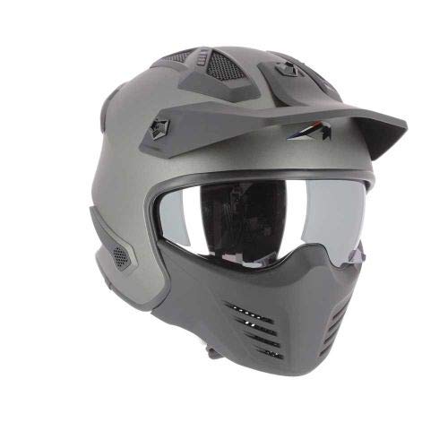 Astone Helmets - Elektron - Casque de moto jet - Casque jet 4 en 1 - Casque jet homologué - Coque en polycarbonate - Matt Gun Metal M