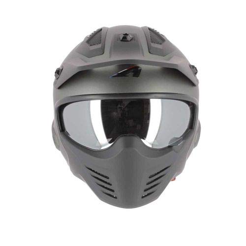 Astone Helmets - Elektron - Casque de moto jet - Casque jet 4 en 1 - Casque jet homologué - Coque en polycarbonate - Matt Gun Metal M