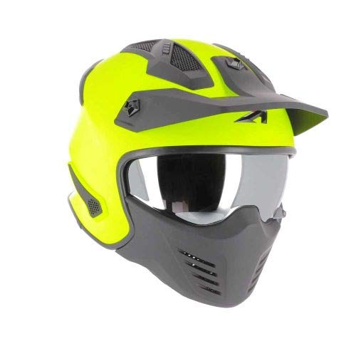 Astone Helmets - Elektron - Casque de moto jet - Casque jet 4 en 1 - Casque jet homologué - Coque en polycarbonate- Neon Yellow L