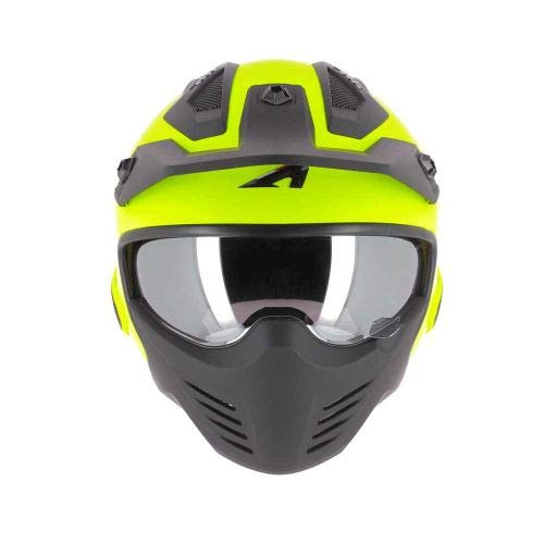 Astone Helmets - Elektron - Casque de moto jet - Casque jet 4 en 1 - Casque jet homologué - Coque en polycarbonate- Neon Yellow L