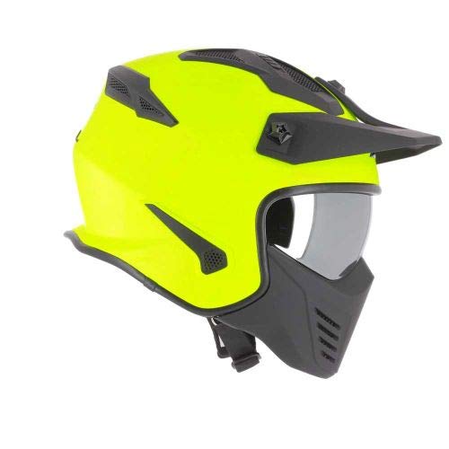 Astone Helmets - Elektron - Casque de moto jet - Casque jet 4 en 1 - Casque jet homologué - Coque en polycarbonate- Neon Yellow L