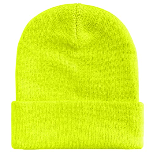 ATNKE Gorro con Luz LED, USB Recargable Gorra para Correr Super Brillante 4 LED Impermeable Luz Invierno Cálido Faros Regalos para Hombre y Mujer/Fluorescent Yellow