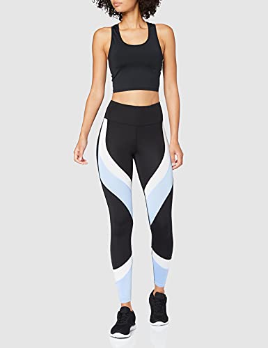 Aurique Leggings deportivos para Mujer, Negro (Black/Serenity/White), M