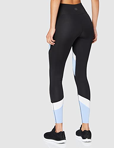 Aurique Leggings deportivos para Mujer, Negro (Black/Serenity/White), M