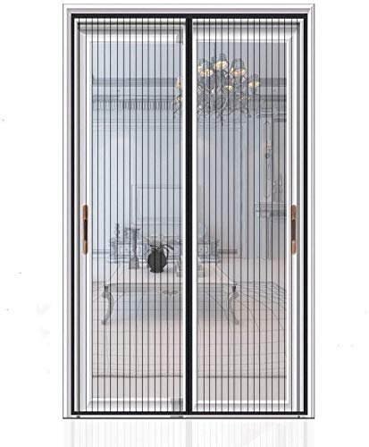 Auxmir Cortina Mosquitera Magnética Antimosquito con Velcro para Puerta de Cocina Puerta de Terraza Puerta de Comedor Puerta de Balcon, 120x220cm, Negro