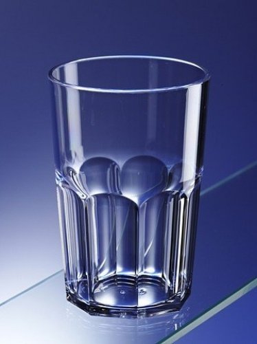 Avenue Juego de 6 vasos octogonales de plástico de policarbonato irrompibles y reutilizables, 428 ml, altura 12 cm, diámetro máximo 8,5 cm