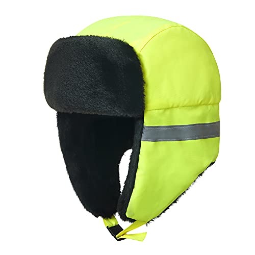 AYKRM Gorros de Aviador Amarillo Naranja Fluo (58CM, Amarillo)