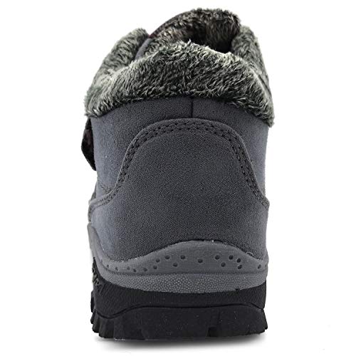 BaiMoJia Botas de Senderismo Nieve Mujer Cálidas Invierno Piel Forro Zapatillas de Senderismo Hombre Zapatos Trekking Gris Rosa 37.5 EU (Etiqueta 38)