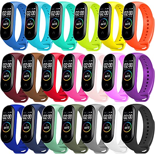 BANGTING 20 Piezas Recambio Correa Compatible con Pulseras Xiaomi Mi Band 4 / Xiaomi Mi Band 3, Correas para Fundas Mi Fit 4 Funda Miband3 Pulsera Banda Reemplazo (20 Colores)