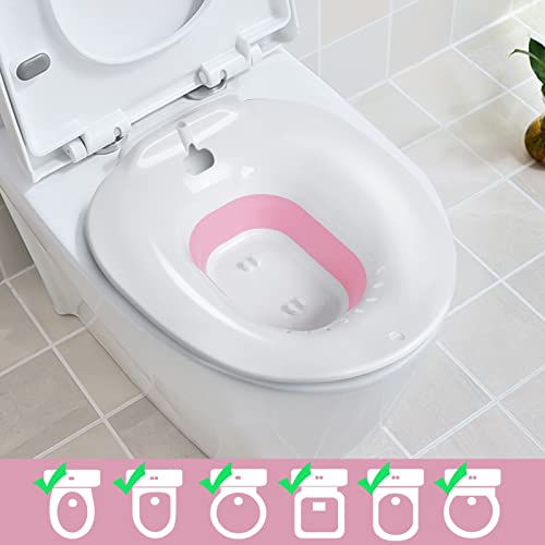 Baños de Asiento/Bidet para Inodoro - Bidé Portátil para Banos de Asiento para Hemorroides, Cuidado Postparto, Tratamiento del Perineo, Asiento de Vapor Yoni Que se adapta a los Inodoros Estándar