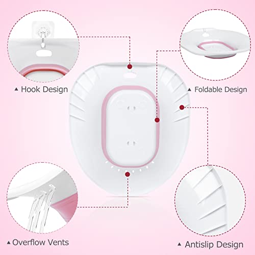 Baños de Asiento/Bidet para Inodoro - Bidé Portátil para Banos de Asiento para Hemorroides, Cuidado Postparto, Tratamiento del Perineo, Asiento de Vapor Yoni Que se adapta a los Inodoros Estándar