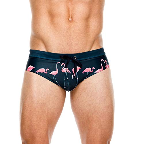 Baotung - Bañador Corto para Hombre, diseño Ajustado Flamingo L (Cintura : 74/82 cm)