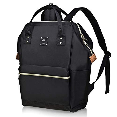 Bebamour Casual College Backpack Ligero Recorrido Ancho Abierto Volver a la Escuela Mochila para Mujeres y Hombres (Black)